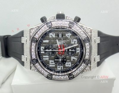 Best Copy Audemars Piguet Royal Oak Offshore Watch Full Diamond Gray Dial